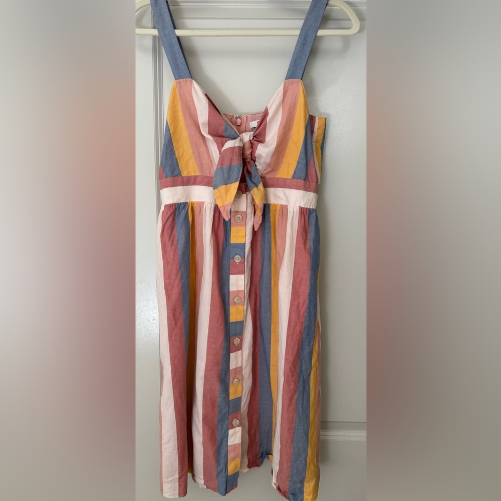 Madewell Tie-Front, Cut- Out dress in sherbet- size 6